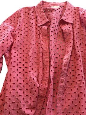 D & CO. Pink, Large Eyelet Blouse - size XL
